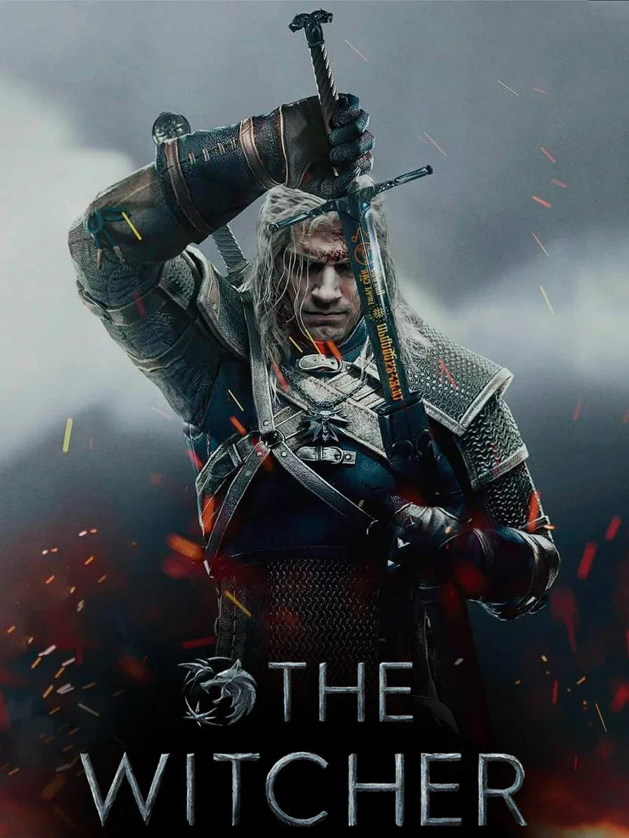 "The Witcher swords – Geralt of Rivia’s Steel Sword and Silver Sword replicas, crafted for collectors and fantasy fans."