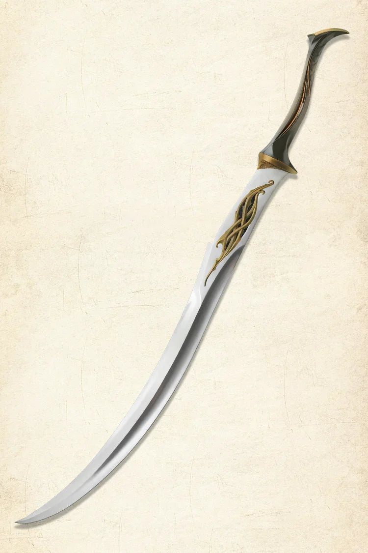 Elegant Elven Sword with Wooden Leather-Wrapped Scabbard