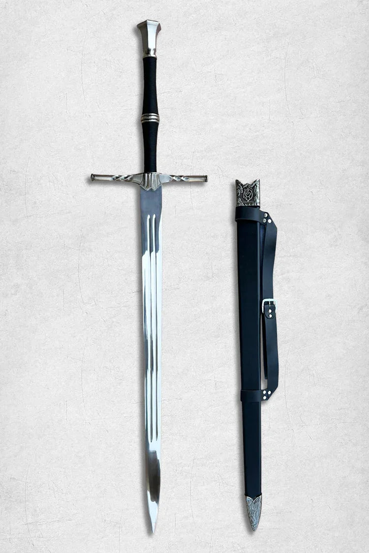 Witcher Silver Sword replica, monster slayer collectible sword for gamers and fans